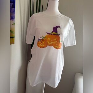 Gildan White Halloween Graphic T-Shirt
Hand Made